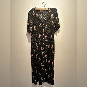 Teddi Black Floral Midi Dress